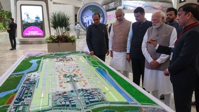 Navi Mumbai International Airport (NMIA) was officially inaugurated by Prime Minister Modi on October 8, 2025, nearly 28 years after its initial planning began. (Picture for representational purposes only) (X) Navi Mumbai International Airport (NMIA) was officially inaugurated by Prime Minister Modi on October 8, 2025, nearly 28 years after its initial planning began. (Picture for representational purposes only) (X)