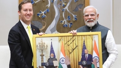 Prime Minister Narendra Modi with US ambassador-designate Sergio Gor. (Narendra Modi/X)