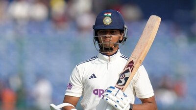 Yashasvi Jaiswal before the start of play on day two of the second and final Test cricket match of a series between India and West Indies. (PTI) Yashasvi Jaiswal before the start of play on day two of the second and final Test cricket match of a series between India and West Indies. (PTI)