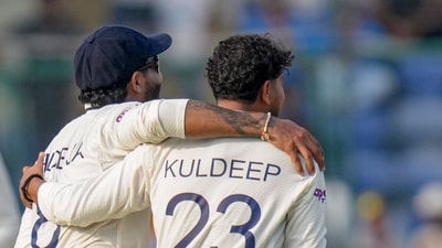 Kuldeep Yadav and Ravindra Jadeja combined to pick up three wickets late in Day 2 to re-establish India's control over the match. (PTI)