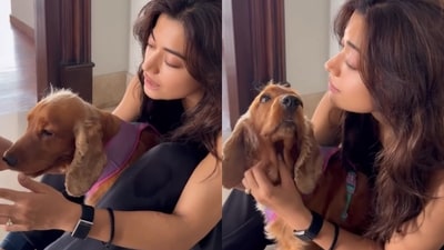 Rashmika Mandanna flaunts her engagement ring Rashmika Mandanna flaunts her engagement ring