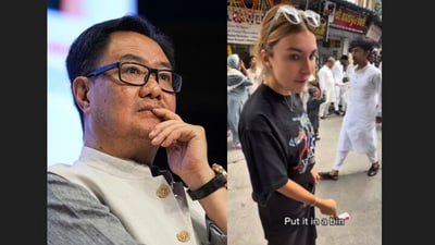 Kiren Rijiju reposted a video of a foreigner rebuking Indian children for littering. Kiren Rijiju reposted a video of a foreigner rebuking Indian children for littering.