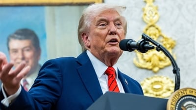 US President Donald Trump speaks in the Oval Office of the White House in Washington, DC, US, on Friday, Oct. 10, 2025. (Bloomberg) US President Donald Trump speaks in the Oval Office of the White House in Washington, DC, US, on Friday, Oct. 10, 2025. (Bloomberg)