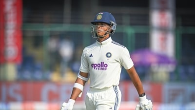 Yashasvi Jaiswal departed early to an unfortunate run-out at 175. (Hindustan Times)