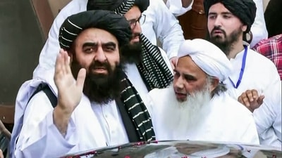 Taliban Foreign Minister Amir Khan Muttaqi at Darul Uloom in Deoband in Saharanpur on Saturday. (ANI) Taliban Foreign Minister Amir Khan Muttaqi at Darul Uloom in Deoband in Saharanpur on Saturday. (ANI)
