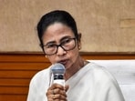 West Bengal chief minister Mamata Banerjee speaks at a press briefing