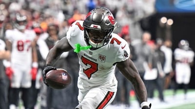 Tampa Bay Buccaneers running back Bucky Irving runs in for a touchdown during the second half of an NFL football game against the Atlanta Falcons, Sunday, Sept. 7, 2025, in Atlanta. (AP Photo/Danny Karnik) (AP) Tampa Bay Buccaneers running back Bucky Irving runs in for a touchdown during the second half of an NFL football game against the Atlanta Falcons, Sunday, Sept. 7, 2025, in Atlanta. (AP Photo/Danny Karnik) (AP)