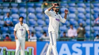 India's Ravindra Jadeja reacts after a delivery during the second day of the second and final Test cricket match between India and West Indies (AFP) India's Ravindra Jadeja reacts after a delivery during the second day of the second and final Test cricket match between India and West Indies (AFP)