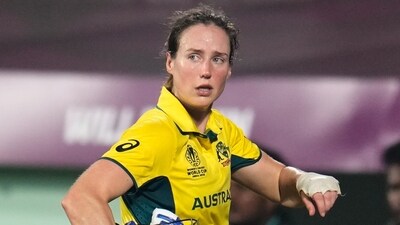 Ellyse Perry walked back after retiring earlier due to cramps to take Australia to a three wicket win. (AP) Ellyse Perry walked back after retiring earlier due to cramps to take Australia to a three wicket win. (AP)