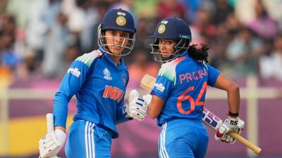 India's Smriti Mandhana (L) and Pratika Rawal run between the wickets. (AP) India's Smriti Mandhana (L) and Pratika Rawal run between the wickets. (AP)