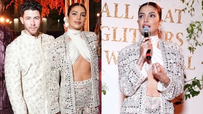 Nick Jonas and Priyanka Chopra served glam looks at Diwali bash. Nick Jonas and Priyanka Chopra served glam looks at Diwali bash.