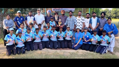 The 13th Junior Punjab State Baseball Championship entered its second day with Ludhiana emerging victorious in the girls’ final, defeating Ferozepur on Sunday. (HT Photo) The 13th Junior Punjab State Baseball Championship entered its second day with Ludhiana emerging victorious in the girls’ final, defeating Ferozepur on Sunday. (HT Photo)