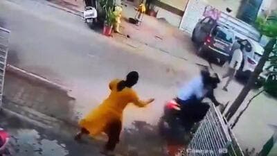 The incident, however, was captured on a CCTV camera located near the spot, and went viral on social media on Sunday. (HT Photos)