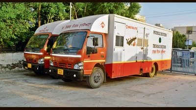The pothole repair machines, procured by the MC for nearly ₹4 crore, have reportedly not been used for several months. (Manish/HT) The pothole repair machines, procured by the MC for nearly ₹4 crore, have reportedly not been used for several months. (Manish/HT)