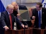 Donald Trump addresses the Knesset, Israel’s parliament on Monday