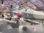 A mock-up of the AMCA on display at the Aero India show held in Bengaluru in February (HT)