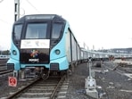 A view of the Mumbai Metro Line-3 (Aqua Line).
