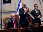 President Donald Trump arrives to address the Knesset, Israel's parliament President Donald Trump arrives to address the Knesset, Israel's parliament