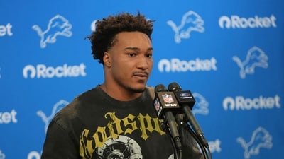 Detroit Lions safety Brian Branch talks to the media following an NFL football game against the Chicago Bears in Detroit, Sunday, Sept. 14, 2025. (AP Photo/Paul Sancya) (AP) Detroit Lions safety Brian Branch talks to the media following an NFL football game against the Chicago Bears in Detroit, Sunday, Sept. 14, 2025. (AP Photo/Paul Sancya) (AP)