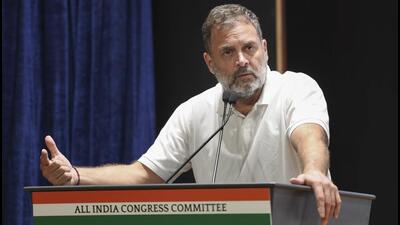 Leader of Opposition in the Lok Sabha and Congress leader Rahul Gandhi addresses AICC Observers’ meeting at Indira Bhawan (@INCIndia via PTI /File Photo) Leader of Opposition in the Lok Sabha and Congress leader Rahul Gandhi addresses AICC Observers’ meeting at Indira Bhawan (@INCIndia via PTI /File Photo)