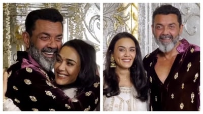 At a Manish Malhotra's Diwali party, Bobby Deol and Preity Zinta's warm hug sparked nostalgia among fans. Their reunion brought back memories of their 2008 hit film Soldier. At a Manish Malhotra's Diwali party, Bobby Deol and Preity Zinta's warm hug sparked nostalgia among fans. Their reunion brought back memories of their 2008 hit film Soldier.