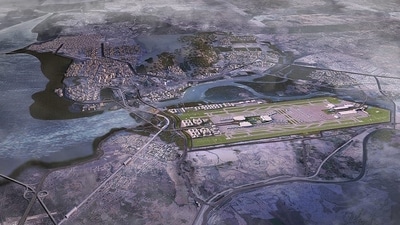 Navi Mumbai International Airport is approximately 35-40 minutes away from the 30 plots that have been put up for auction by CIDCO. (Picture for representational purposes only) (CIDCO ) Navi Mumbai International Airport is approximately 35-40 minutes away from the 30 plots that have been put up for auction by CIDCO. (Picture for representational purposes only) (CIDCO )