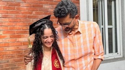 Sekhar Kammula is a proud father as his daughter, Vandana Kammula, graduated from college. Sekhar Kammula is a proud father as his daughter, Vandana Kammula, graduated from college.