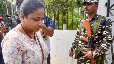Singer Satabdi Borah arrives at the CID office in Guwahati on Monday after she was summoned for investigation linked to singer Zubeen Garg death case. (PTI) Singer Satabdi Borah arrives at the CID office in Guwahati on Monday after she was summoned for investigation linked to singer Zubeen Garg death case. (PTI)