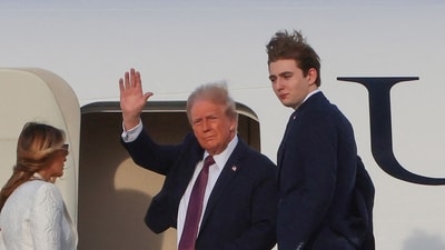 Donald Trump shares update on son Barron's progress at NYU (AFP) Donald Trump shares update on son Barron's progress at NYU (AFP)
