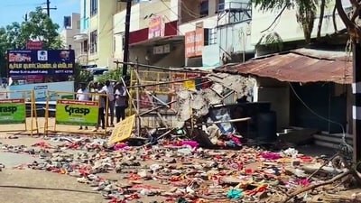 The Karur stampede site where 41 people were killed at a political rally last month. (ANI) (HT_PRINT) The Karur stampede site where 41 people were killed at a political rally last month. (ANI) (HT_PRINT)