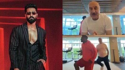 Vicky Kaushal impressed by Anumpam Kher acing Tauba Tauba dance step. Vicky Kaushal impressed by Anumpam Kher acing Tauba Tauba dance step.