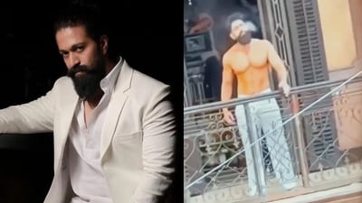 Yash can be seen smoking away in the leaked clip from the shooting of Toxic. Yash can be seen smoking away in the leaked clip from the shooting of Toxic.