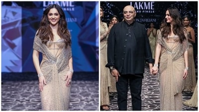 Aneet Padda walks the ramp for Tarun Tahiliani at Lakme Fashion Week. Aneet Padda walks the ramp for Tarun Tahiliani at Lakme Fashion Week.