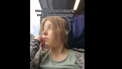 In the video, the woman listed several aspects she believes India excels at. (Instagram/@life.in.mumbai_) In the video, the woman listed several aspects she believes India excels at. (Instagram/@life.in.mumbai_)