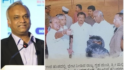 Karnataka minister Priyank Kharge, Congress president Mallikarjun Kharge's son, has sought a ban on RSS in the state. (X/@PriyankKharge and @BJP4Karnataka) Karnataka minister Priyank Kharge, Congress president Mallikarjun Kharge's son, has sought a ban on RSS in the state. (X/@PriyankKharge and @BJP4Karnataka)