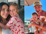 Kat Stickler with her daughter Mary-Katherine (L) and Michael 'Mike' Stickler with his child from his current marriage (R).(Kat Stickler and Mike Stickler on Instagram)