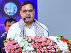 Jaipur: Rajasthan CM Bhajanlal Sharma addresses the gathering during an event under �Nav Vidhan � Nyay Ki Nayi Pehchaan�, in Jaipur, Monday, Oct. 13, 2025. (PTI Photo)(PTI10_13_2025_000209B)