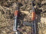The recovered AK-47 rifles. (HT) The recovered AK-47 rifles. (HT)