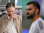 Chris Woakes, left, and Virat Kohli Chris Woakes, left, and Virat Kohli