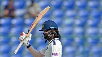 KL Rahul remained unbeaten and got a half-century, smacking 58 off 108 balls. (AFP)