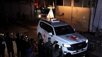 The mortal remains of four hostages had been released by Hamas on Monday. (REUTERS)