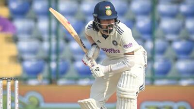 KL Rahul plays a shot on the final day of the second Test between India and West Indies in Delhi on Tuesday. (Sanchit Khanna/HT Photo) KL Rahul plays a shot on the final day of the second Test between India and West Indies in Delhi on Tuesday. (Sanchit Khanna/HT Photo)