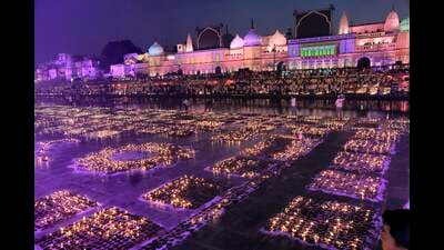 Ram Ki Paidi illuminated with earthen lamps during Deepotsav celebrations (File) Ram Ki Paidi illuminated with earthen lamps during Deepotsav celebrations (File)
