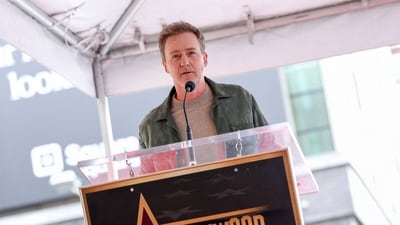 US actor Edward Norton attends British actress Naomi Watts's Hollywood Walk of Fame Star Ceremony. The worked together in The Painted Veil in 2006. (AFP) US actor Edward Norton attends British actress Naomi Watts's Hollywood Walk of Fame Star Ceremony. The worked together in The Painted Veil in 2006. (AFP)