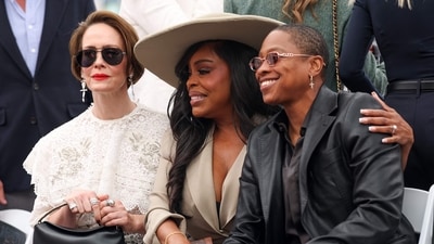 (L-R) US actress Sarah Paulson, US actress Niecy Nash and her wife singer Jessica Betts attend the ceremony. (AFP) (L-R) US actress Sarah Paulson, US actress Niecy Nash and her wife singer Jessica Betts attend the ceremony. (AFP)
