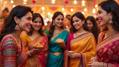 Party-wear sarees: Shine in silk and sparkle this festive season; Top 6 picks (AI Generated) Party-wear sarees: Shine in silk and sparkle this festive season; Top 6 picks (AI Generated)