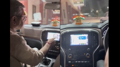 Union IT Minister Ashwini Vaishnaw trying Mappls in a Mahindra Scorpio-N. (X/@AshwiniVaishnaw) Union IT Minister Ashwini Vaishnaw trying Mappls in a Mahindra Scorpio-N. (X/@AshwiniVaishnaw)