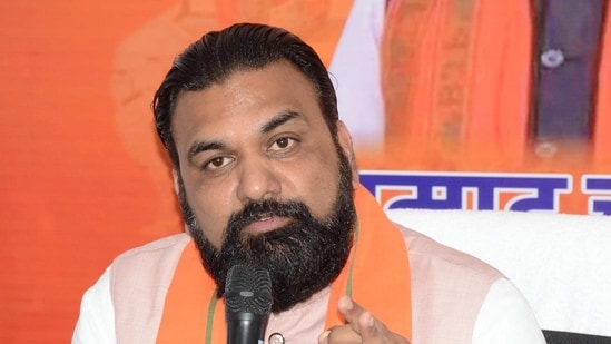 Bihar deputy chief minister Samrat Choudhary will contest the November polls from the Tarapur assembly constituency. (Santosh Kumar/Hindustan Times)