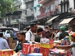 Firecrackers on sale near Jama Masjid on Wednesday. (Arvind Yadav/HT Photo) Firecrackers on sale near Jama Masjid on Wednesday. (Arvind Yadav/HT Photo)