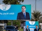 Election billboards for candidates and blocs competing in Iraq's upcoming November parliamentary election, including incumbent Prime Minister Mohammed Shia al-Sudani. Election billboards for candidates and blocs competing in Iraq's upcoming November parliamentary election, including incumbent Prime Minister Mohammed Shia al-Sudani.